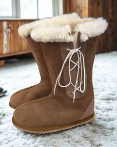 Ladies Long Viking Boots with Side Laces