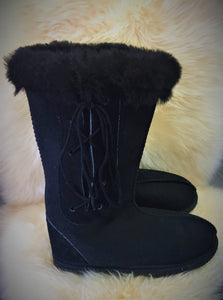 Ladies Long Viking Boots with Side Laces